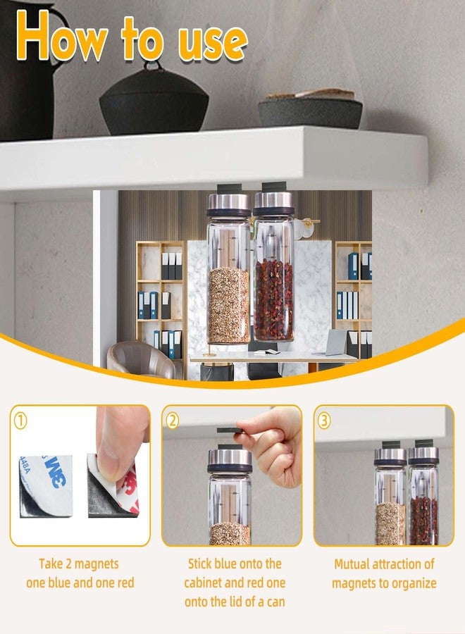 CHUNNIAO Paired Magnets with Adhesive Backing,Small Square 1",Strong Thick Magnet Tape,Matched Sticky Magnetic Sticker(36 Pieces=18 Pairs),Thickness 0.16" - Image 5